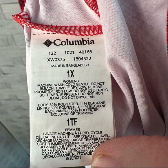 Columbia PFG Midway Bay Red Spark Americana Fish Print Omni-Wick Freeze plus siz - Picture 8 of 11
